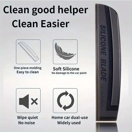 1pc Non-Scratch Wiper, Soft Silicone Handy Squeegee, Car Glass Window