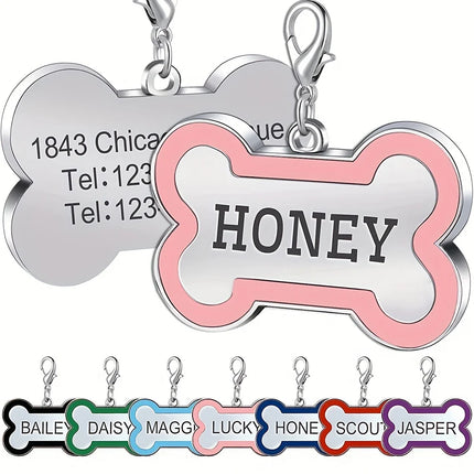 1PC Custom Engraved Name Dog Tag for Pets Personalized Zinc Alloy