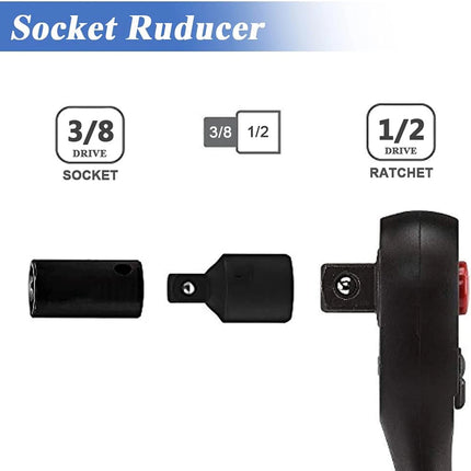 4pcs Socket Convertor Adaptor Reducer Set 1/2 To 3/8 3/8 To 1/4 3/4 To