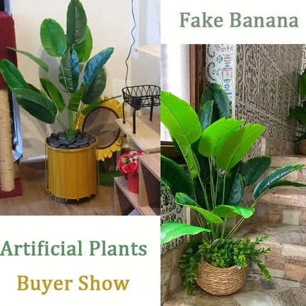 1pc Artificial Plants Large Tropical Palm Tree Fake Banana Plants