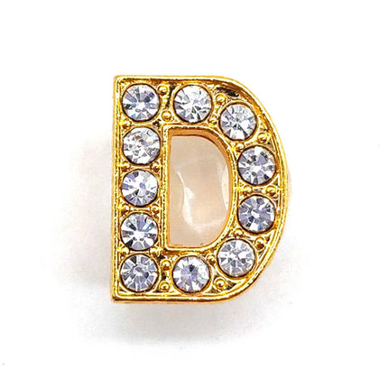 1-26Pcs Fashion Gold Letters Metal Shoe Charms Accessories Garden Shoe