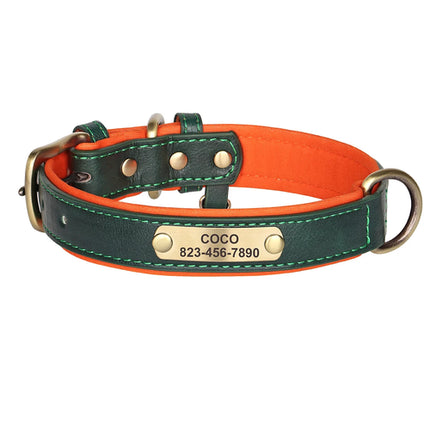 Personalized  PU Leather Dog Collar Free Engraved Dog ID Collars