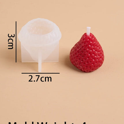 3D Strawberry Aromatherapy Candle Silicone Mold DIY Handmade Romantic