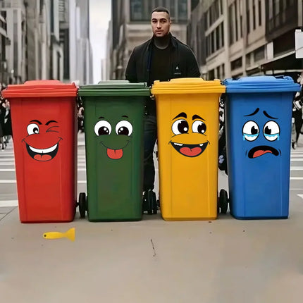 4 sheets/Set Cartoon Face Stickers,Self-Adhesive, Plastic Surface