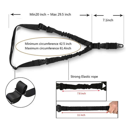 Tactical Gun Sling Military Shooting Adjustable 3 Point Bungee Airsoft
