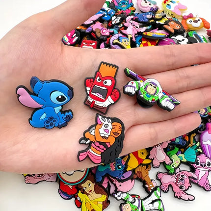 Random 10-100Pcs MINISO Disney Series Shoe Charms For Key Chain