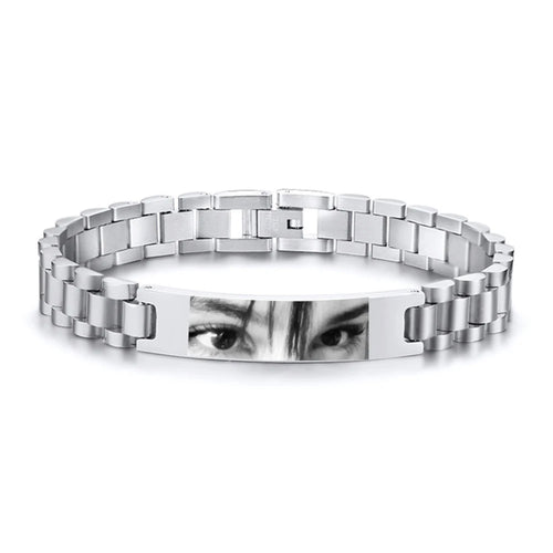 Personalized Engrave ID Bracelet for Men Wristband Stainless Steel