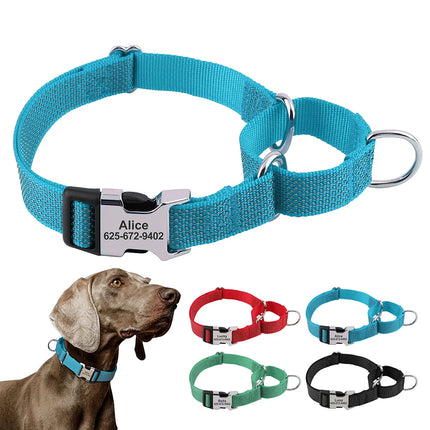 Custom Dog Martingale Collar Nylon Reflective Dog Collars With