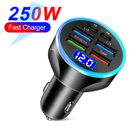 Car Charger 2-6 Ports Fast Quick Charging PD QC3.0 USB Car Phone
