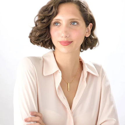 Custom Stainless Steel Personalized Engraved Bar Necklace For Women