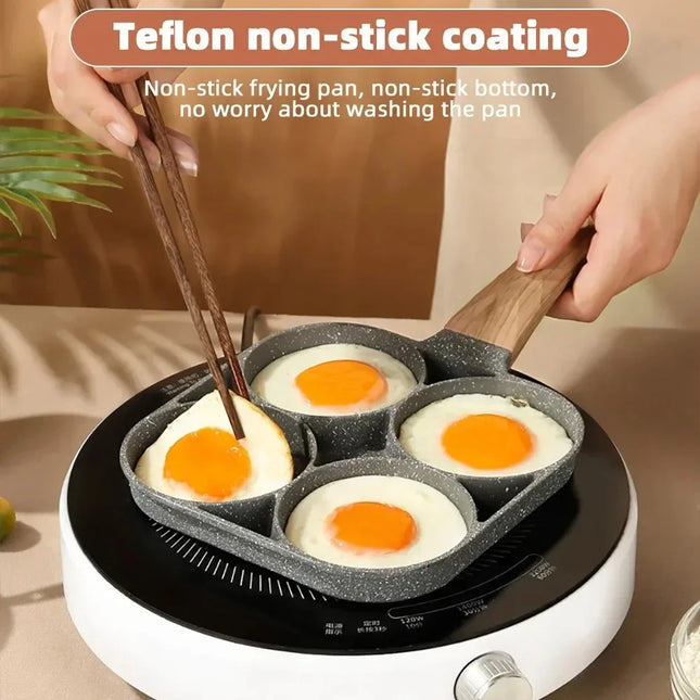 1 PCS Maifan Stone Four-Hole Omelette Pan Bottom Nonstick Egg Pan Mini