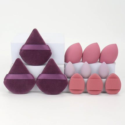 12-Piece All-Purpose Makeup Sponge Set, Made of 3 Loose Powder Puffs,