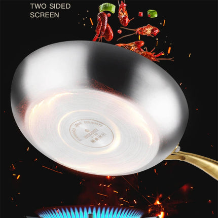 316 Stainless Steel Frying Pan Wok Pan Nonstick Cooking Fried Steak
