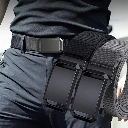 New Automatic Buckle Belt, Canvas Tactical Workwear Casual Outdoor