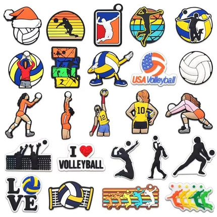 PVC Basketball Football Volleyball Series Shoe Charms for Women Men
