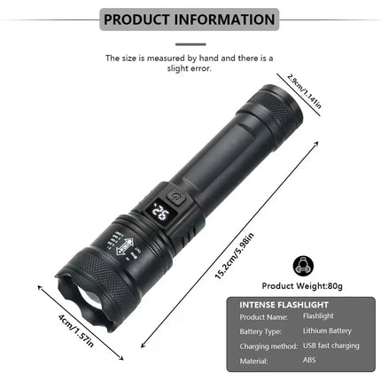 High Power Led Flashlight Self Defense Tools Usb Rechargeable
