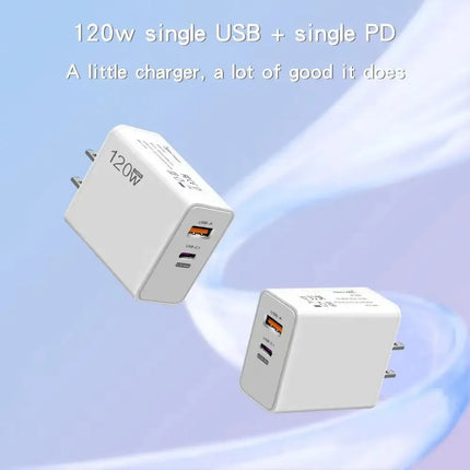 120W USB Fast Charger With Type C Cable Fast Charging Adapter For