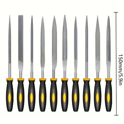 Premium Needle File Set - High-Carbon Steel Files with Non-Slip