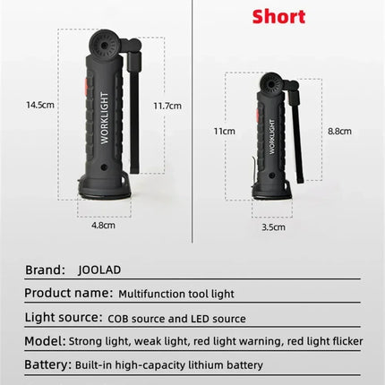 COB LED Work Light Dimmable USB Rechargeable LED Flashlight Inspection