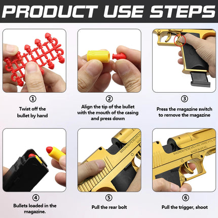 Continuous Shot Mechanical Auto Desert Eagle Airsoft Toy Gun Ejecting