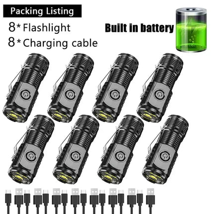 Super Bright Mini 3LED Flashlight With Pen Clip And Tail