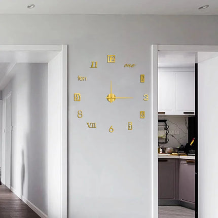 2022 New 3D Roman Numeral Acrylic Mirror Wall Clock Sticker Fashion