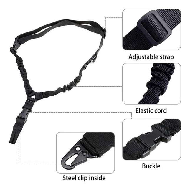 Tactical Gun Sling Military Shooting Adjustable 3 Point Bungee Airsoft