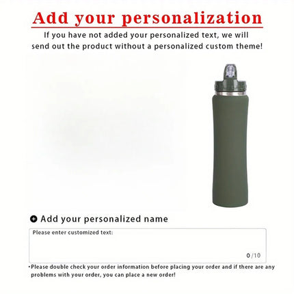 Personalized Insulated Stainless Steel Water Bottle with Straw,