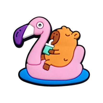 20Pcs Capybara Series Shoe Charms For Slides Sandals, PVC Shoe