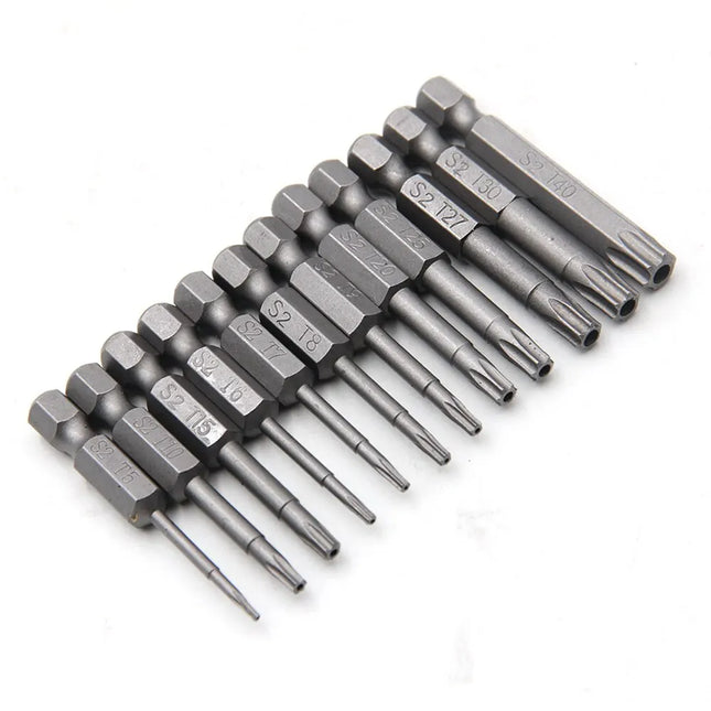 12pc Hollow Plum Blossom Screwdriver Head 50mm Long S2 Hexagonal