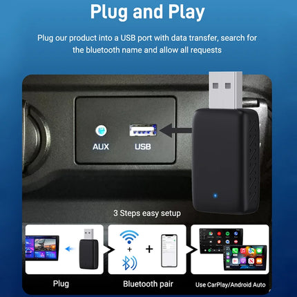 NEW Mini 2in1 Wireless Carplay Adapter And Android Auto Wireless