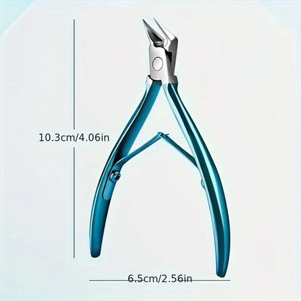 Green Stainless Steel Dead Skin Scissors Bevel Nail Spring Manicure