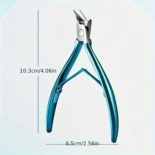 Green Stainless Steel Dead Skin Scissors Bevel Nail Spring Manicure