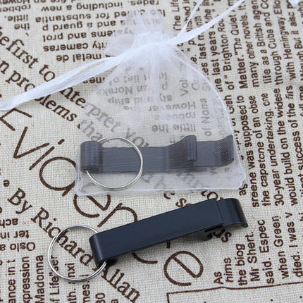 50*Personalized Engraved Bottle Opener Key Chain Wedding Favors