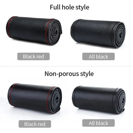 Artificial Leather Steering Wheel Cover Anti-Slip Braiding Cover For