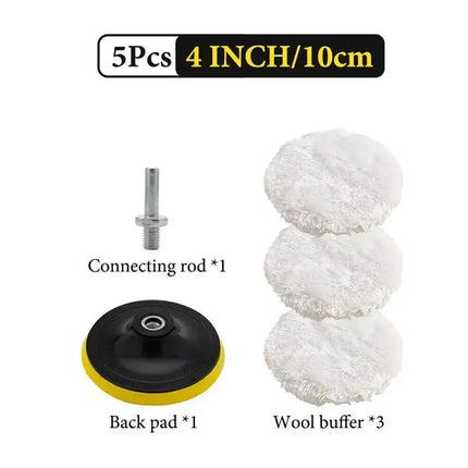 5Pcs 3/4/5 Inch Polishing Kit Car Polishing Pad Car Waxing Sponge Disk