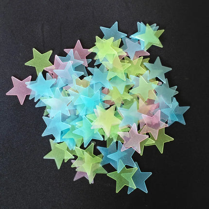 100Pcs/Set Stars Luminous Wall Stickers Glow In The Dark For Kids Baby