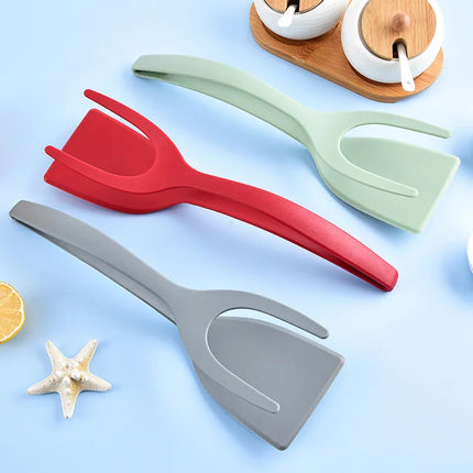 Shovel Clip Silicone Grip Flip Tongs Egg Steak Spatula Tongs Clamp