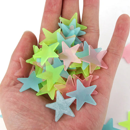 100Pcs/Set Stars Luminous Wall Stickers Glow In The Dark For Kids Baby