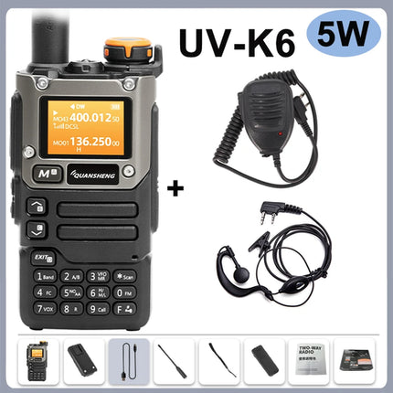 Quansheng UV-K6 Walkie Talkie 5W Air Band Radio Type C Charge UHF VHF