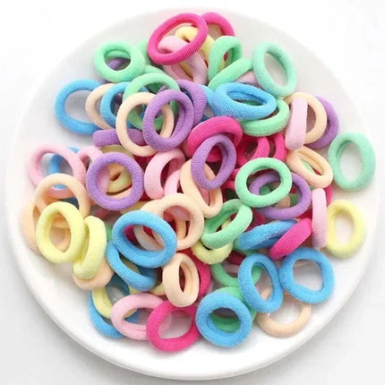 200PCS Women Girls Colorful Nylon Elastic Hair Bands Ponytail Hold