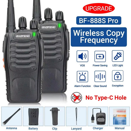 Baofeng BF-888S Pro Walkie Talkie Wireless Copy Frequency Long Range