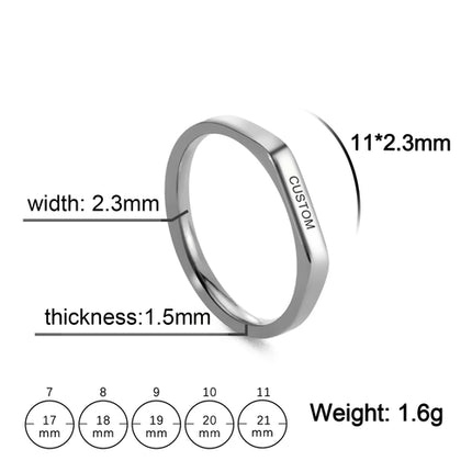 Engrave Name Finger Rings Personalized Custom Ring Gift For Woman Men