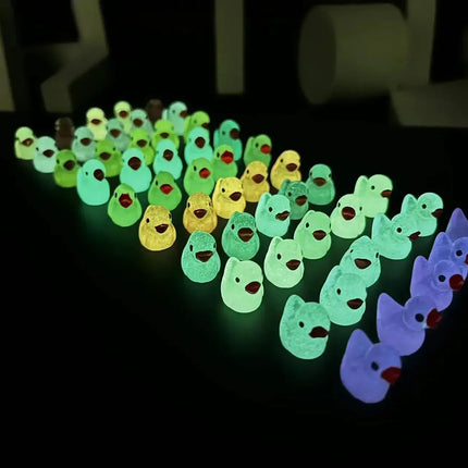 50 Glow-in-the-Dark Mini Ducklings with Moss Micro Landscape, Fairy