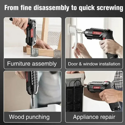 47-Piece Cordless Electric Screwdriver Kit with LED Light,