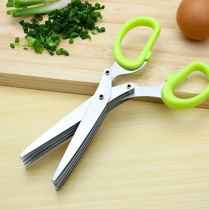 Muti-Layers Kitchen Scissors Stainless Steel Vegetable Cutter Scallion