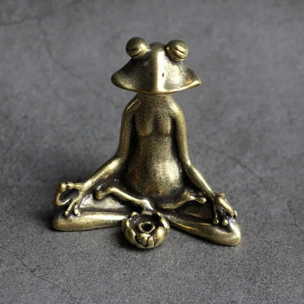 Retro Copperware Incense Socket Zen Frog Ornaments Solid Pure Copper