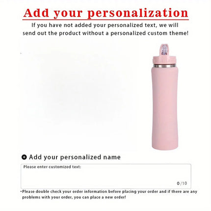 Personalized Insulated Stainless Steel Water Bottle with Straw,