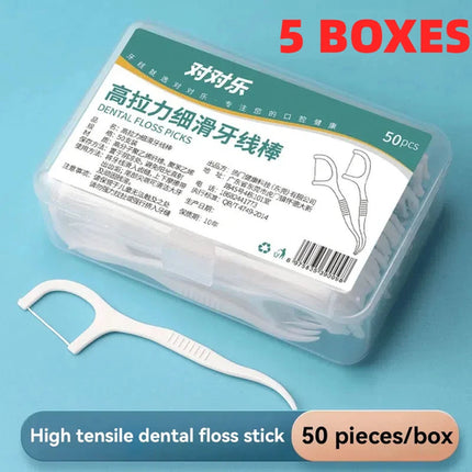1/2/3/5/10 Box Portable Disposable Dental Floss Plastic Toothpick