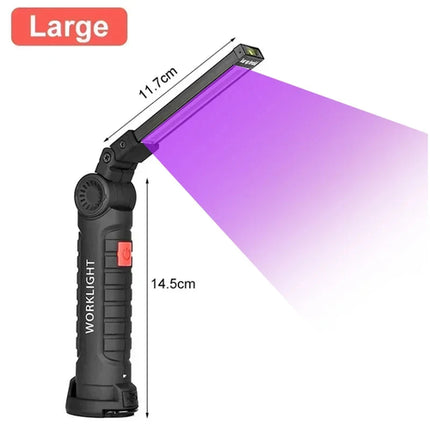 Portable Fold LED Flashlight Strong Magnet COB Working Light Type C